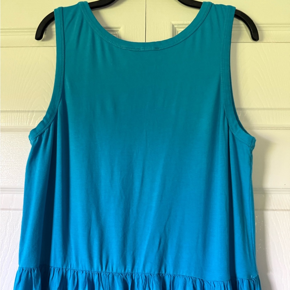 Elegant OSO Casuals Women's Teal Sleeveless Maxi Dress - Picture 6 of 7